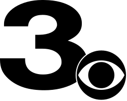 Large silver letters "News" with a small "WRBL" above, right-aligned, next to a large silver 3 with a red CBS eye overlapping in the lower right