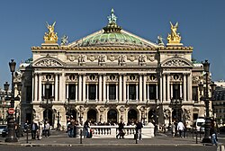The Palais Garnier in Paris, France, built between 1861 and 1875, a Beaux-Arts masterpiece.