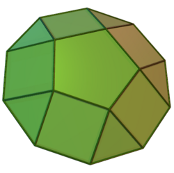 Pentagonal cupola: a Johnson solid with five triangles, five squares, one pentagon, and one decagon. It is C5v symmetry of order 10.[20][19]