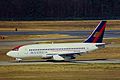 A Boeing 737-200 in hybrid Aviateca/TACA colors in January 1999