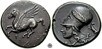 Silver tridrachm from Corinth, c. 345–307 BC of Corinth