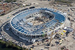 Construction of the stadium at Miami Freedom Park in January 2026.