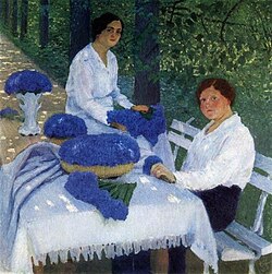 Igor Grabar, Group Portrait with Cornflowers, 1914