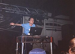 Bogdan Raczynski performing live in 2000 at the Warp Lighthouse Party, London.