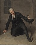 Whitfield, the Writer on the Pavement, 1795, a painting by Féréol Bonnemaison in the Official Residences Crown Collection