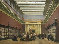 Entrance to a section of the Musée Napoléon III from the salle des séances, then a double-height space