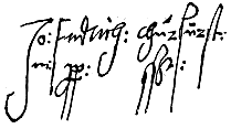 John Frederick I's signature