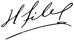 Cursive signature in ink