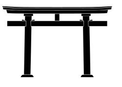 Daiwa or Inari torii – A myōjin torii with rings at the top of the pillars