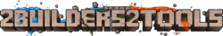 The third logo, a stone "2BUILDERS2TOOLS" with water, moss and lava.