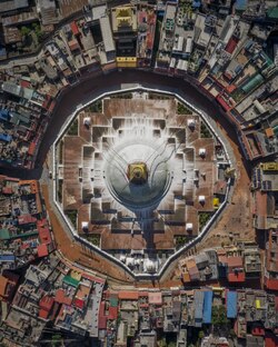 Aerial view of Boudha