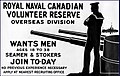 Recruiting advertisement for the Royal Naval Canadian Volunteer Reserve, Overseas Division