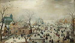 The mute Hendrick Avercamp painted almost exclusively winter scenes of crowds seen from some distance.