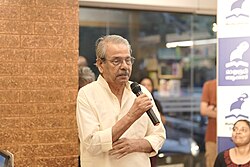 C. Radhakrishnan attending the launch of Priya A. S.'s book "Oru Bhoomi Oru Veedu Oru Thankakkutti" at Mathrubhumi Books, Kaloor.