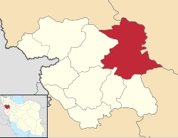 Location of Bijar County in Kurdistan province