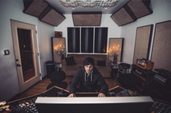 Larson in his recording studio in Bethesda, Maryland