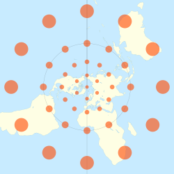 The stereographic projection with Tissot's indicatrix of deformation.