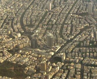 Aerial view of the mall and surrounding area