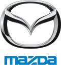 The brand symbol, adopted in 1997, with the V-shape wings inside, standing for “growth” and “improvement” and Mazda logo in Mazda blue.[34]