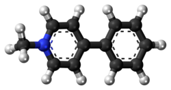 Ball-and-stick model of the MPP+ cation