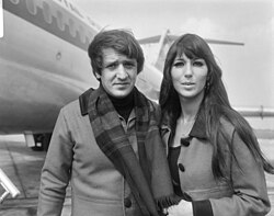 Sonny & Cher at Schiphol Airport, Netherlands, 1966