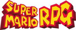 The words "Super Mario RPG" in red and yellow, in a 3-dimensional blocky font.