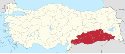 Location of Southeastern Anatolia region