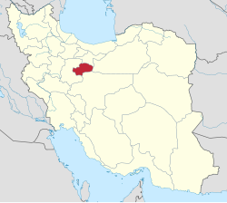 Location of Qom province in Iran