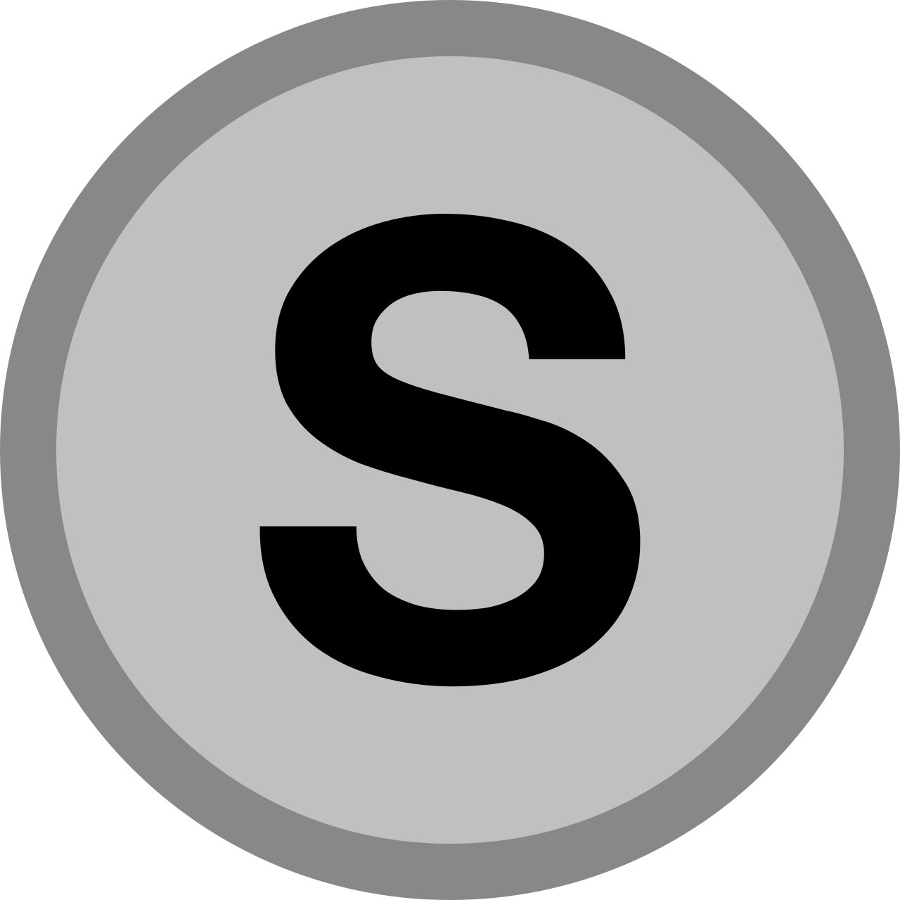 Silver medal icon (S initial).svg