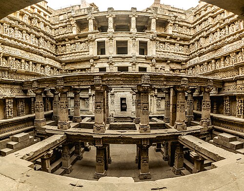 Rani Ki Vav is a stepwell, built by the Chaulukya dynasty, located in Patan; the city was sacked by Sultan of Delhi Qutb-ud-din Aybak between 1200 and 1210, and it was destroyed by the Allauddin Khilji in 1298.[75]