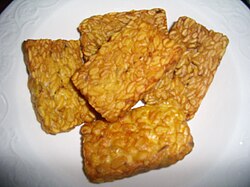 The common tempeh goreng (un-battered) in Indonesia