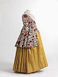 Dress c. 1750–1800, wool and chintz