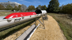 Hyperloop Capsule tested at LIMITLESS infrastructure in Lausanne, Switzerland, by Swisspod, EPFL and HEIG-VD