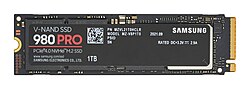 M.2 2280 Samsung 980 PRO PCIe 4.0 NVMe SSD with 1 TB of storage capacity