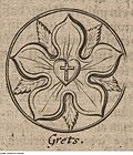 The Luther rose, 1706 print after the 1530 design