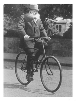John Boyd Dunlop on a bicycle c. 1915