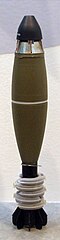 60 mm HE mortar shell fitted with proximity fuze