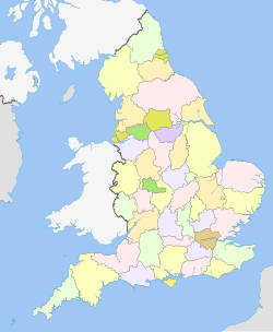 Map of English ceremonial counties in 1998