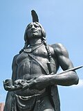 Sculpture of Ousamequin in Mill Creek Park, Kansas City, Missouri by Cyrus E. Dallin