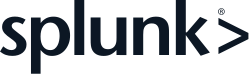 Splunk's logo consists of the company's name in a sans-serif font, followed by a "greater than" symbol.