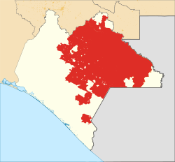 Territory partially or totally controlled by the Zapatista Army of National Liberation