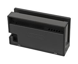 Back of the dock, closed, and with no console inserted. Two USB ports are visible.