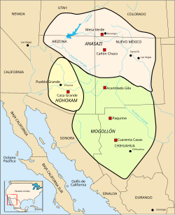 Map portraying ancestral Hohokam lands circa 1350