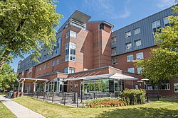The University of Windsor's Alumni Hall is home to beyond first-year students and offers two-bedroom suites.