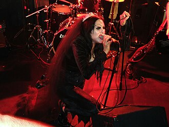 Eva O performing with Christian Death 1334 in Italy, November 2007