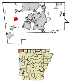 Location of Decatur in Benton County, Arkansas.