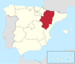 Location of Aragon in Spain