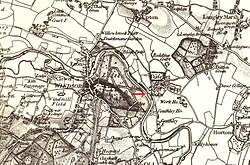 An old map centred on the middle of Datchet
