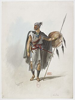 Soldier holding a shield and a spear