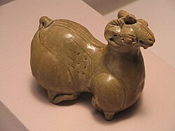 Sheep-shaped celadon from the 3rd to 4th century Baekje kingdom